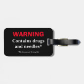 s警告-Drugs & Needles-Medicines & Medicines裁縫キット ラゲッジタグ (裏面横)