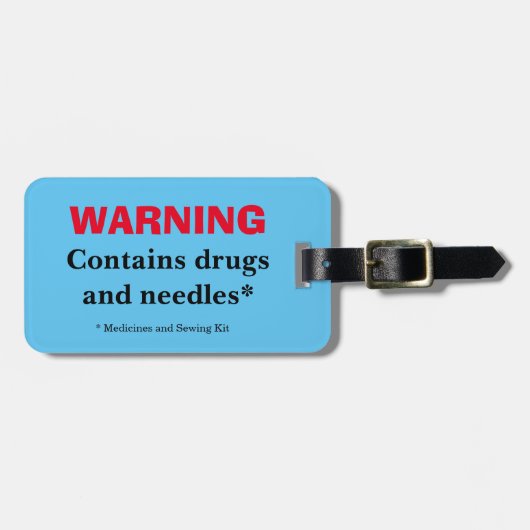 s警告-Drugs & Needles-Medicines & Medicines裁縫キット ラゲッジタグ (正面横)