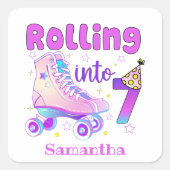 s転が into 7 |ローラスケーター誕生祝い スクエアシール (正面)