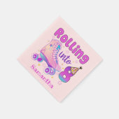 s転が into 8 – かわいい紫ローラースケート誕生日 スタンダードカクテルナプキン (角)