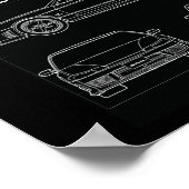 s15 spec r aero line art blueプリントスケッチte37 ポスター (角)