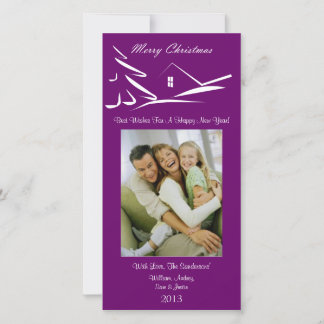 S3シンプル美しい – 鉛直クリスマスフォト・カード シーズンカード