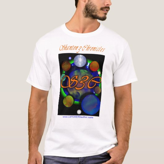 S3Cplanets8のS3Cの文字、www.LAPOWERSauthor.na私 Tシャツ (正面)
