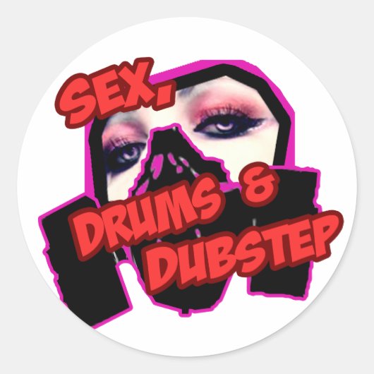S3X DRUMSおよびDUBSTEP ラウンドシール (正面)