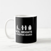 S3x Weights And Protein Shakes Funny Saying Quote コーヒーマグカップ (左)