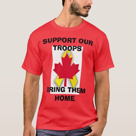 s45new、新しいcanadian.gifは、私達のTROOPSBRIを…支えます Tシャツ (正面)