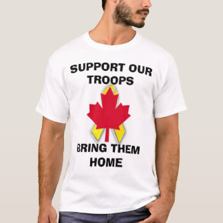 s45new、新しいcanadian.gifは、私達のTROOPSBRIを…支えます Tシャツ