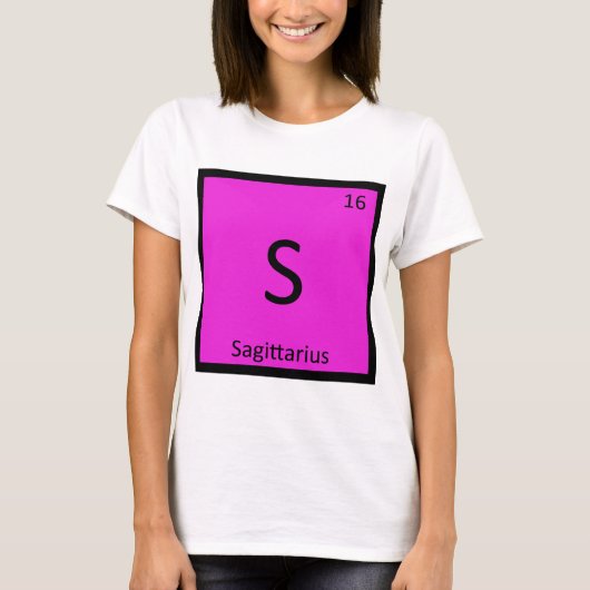 S - いて座 化学記号 Tシャツ (正面)