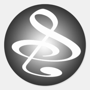 "S"、"&"、および/または3倍のクレフ、 音符記号ミュージカルノート ラウンドシール