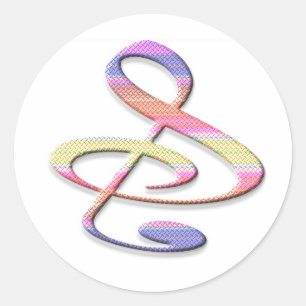 "S"、"&"、および/または3倍のクレフ、 音符記号ミュージカルノート ラウンドシール
