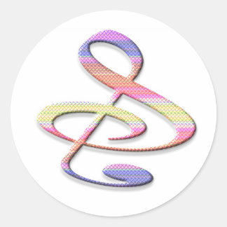 "S"、"&"、および/または3倍のクレフ、 音符記号ミュージカルノート ラウンドシール