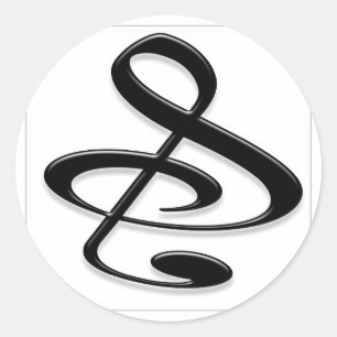 "S"、"&"、および/または3倍のクレフ、 音符記号ミュージカルノート ラウンドシール