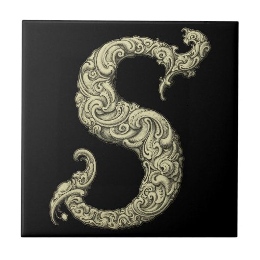 S – アルファベット(黄金) タイル (正面)