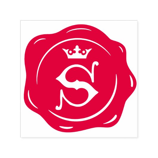S -アンティークワックスシールゴシック王冠イニシャル文字 セルフインキングスタンプ (デザイン)