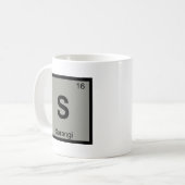 S – サランギ音楽化学周期表記号 コーヒーマグカップ (正面左)