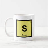 S - サンディ ユタ州 化学周期表シンボル コーヒーマグカップ (左)