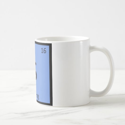 S - サーフィンスポーツ 化学周期表シンボル コーヒーマグカップ (右)