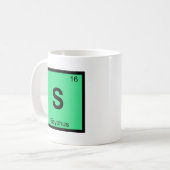 S - シシュポス ギリシャ 化学 周期表 シンボル コーヒーマグカップ (正面左)