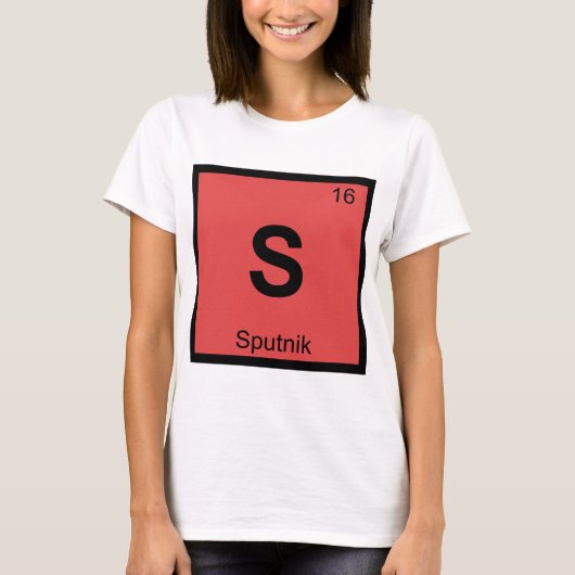 S - スプートニク ロシア 宇宙 化学周期表 Tシャツ (正面)
