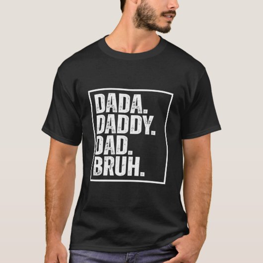 S ダダ ダディ お父さん ブルー 父の日 Tシャツ (正面)