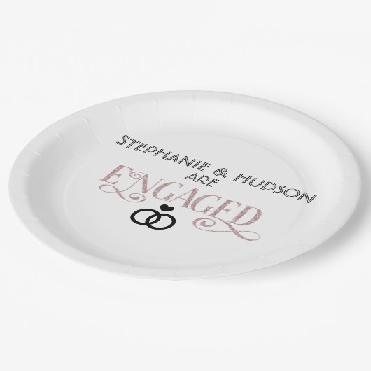 's,ブライダルシャワー,婚約した婚約パーティ ペーパープレート (アングル)