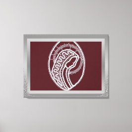 S.メアリエレガントー銀のフ縁どレームのカスタム写真 キャンバスプリント