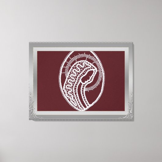 S.メアリエレガントー銀のフ縁どレームのカスタム写真 キャンバスプリント (正面)