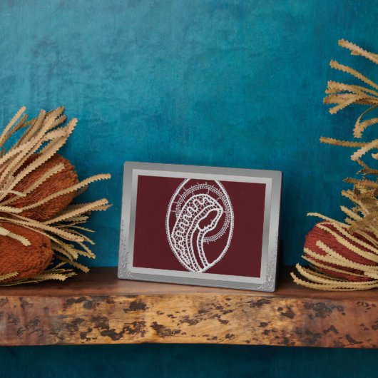 S.メアリエレガントー銀のフ縁どレームのカスタム写真 フォトプラーク (側面)