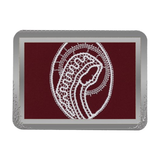 S.メアリエレガントー銀のフ縁どレームのカスタム写真 マグネット (横)