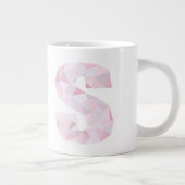 S – 低ポリゴン三角形 – ニュートラルピンクパープルグレー ジャンボコーヒーマグカップ (右)