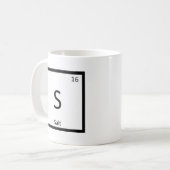 S - 塩の化学元素記号 コーヒーマグカップ (正面左)