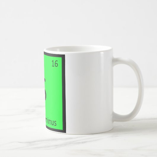S – 恐竜の周期表記号 コーヒーマグカップ (右)