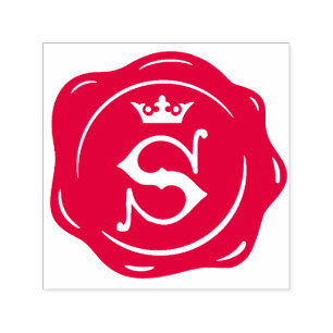 S -旧式なワックスのシールのゴシック様式王冠の大文字 セルフインキングスタンプ