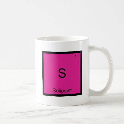 S - 独我論者 おもしろい 化学 元素記号 Tシャツ コーヒーマグカップ (右)