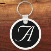 s、結婚すべての行事モノグラムブラックキーチェーン キーホルダー (正面)