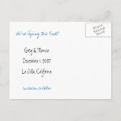 s -結婚日付を保存する.blue 案内ポストカード (裏面)