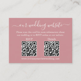 s 結婚 2 QR RSVP詳細フォトほこりっぽいバラ エンクロージャーカード