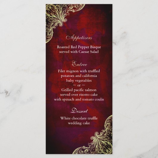 's 結婚 menu Cardsレッドローズガーデンクリスマス メニュー (正面)