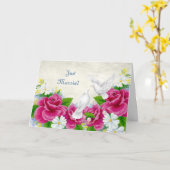 's 結婚 or anniverary – ドブスバラたった今結婚しました カード (黄色い花)