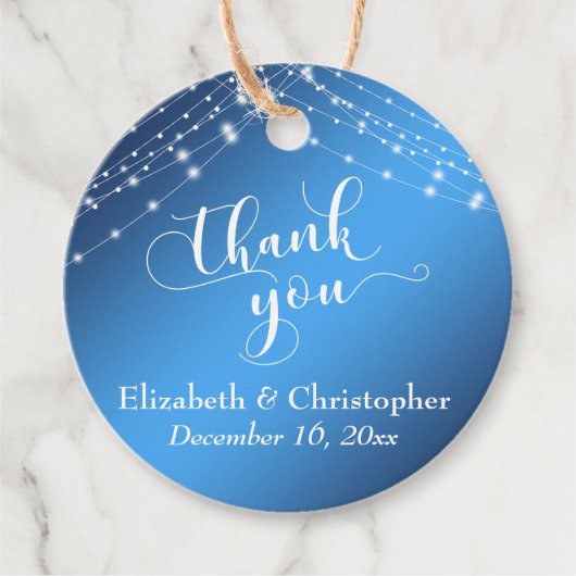 S 結婚 Thank You Blue グラデーション W/Lights フェイバータグ (正面)