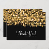 「S 結婚 Thank You Note」パーティーに金ゴールド サンキューカード (正面/裏面)