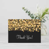 「S 結婚 Thank You Note」パーティーに金ゴールド サンキューカード (スタンド正面)