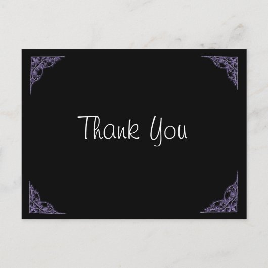 S 結婚 Thanks Purple Corners ポストカード (正面)