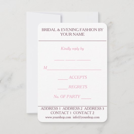 s 結婚BOUTIQUE ～返信/ RSVPカード (裏面)