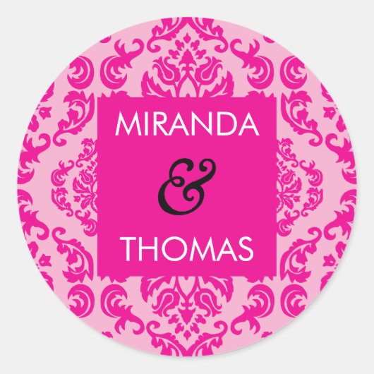 s 結婚STICKER / SEAL :: damask colors 2A ラウンドシール (正面)