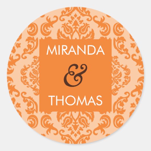 s 結婚STICKER / SEAL :: damask colors 8A ラウンドシール (正面)