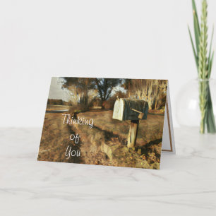 S 考える of 素朴 You Mailbox on a Country Road（田園道路でのあな ノートカード