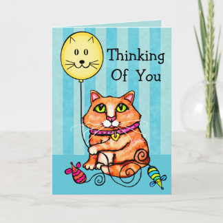 S' 考える You Greeting Card for猫好き カード
