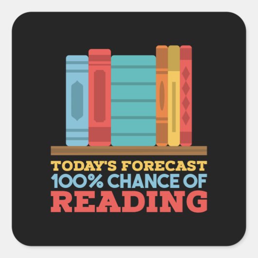 s -読のBookの100%のチャ読ンスおもしろい スクエアシール (正面)