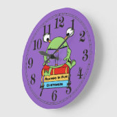 's 読 isおもしろいカワイトブック愛読エイリアン時計 ラージ壁時計 (傾斜)